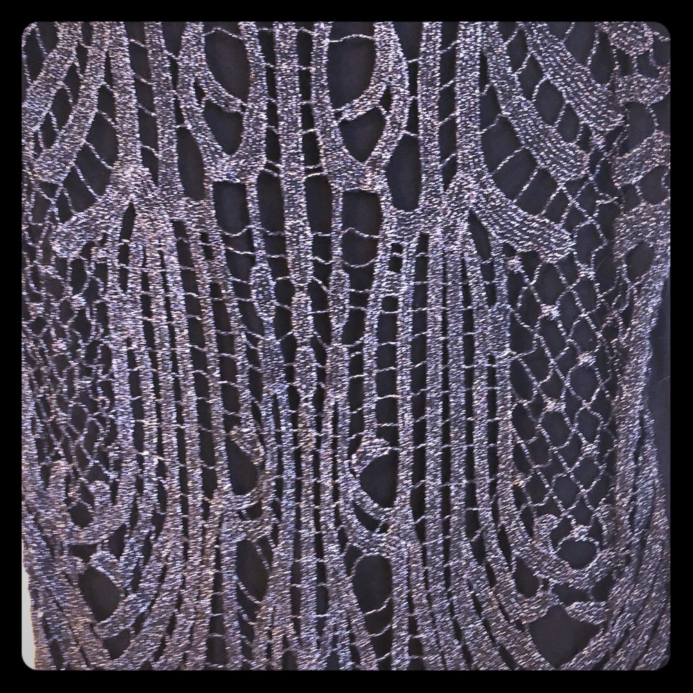 Black sparkle lace tank